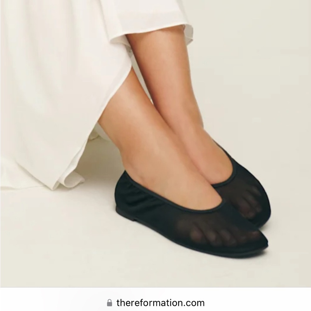 Reformation Marcadet Ballet Flat Black - Size 9.5